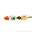 Brochettes en boucle en bambou